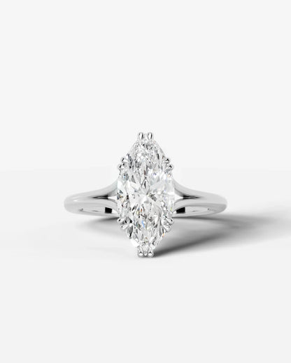 Marquise Cut Lab Diamond Engagement Ring with classic eight prong| D VS1