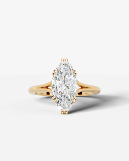 Marquise Cut Lab Diamond Engagement Ring with classic eight prong| D VS1