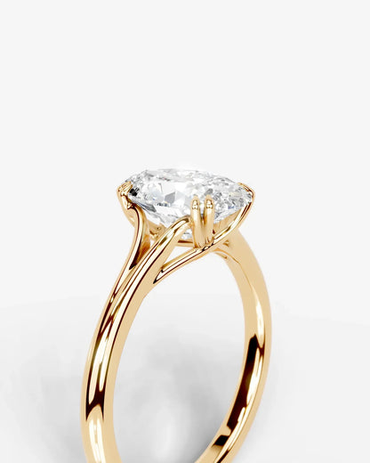 Oval Cut Lab Diamond Engagement Ring with classic eight prong| D VS1