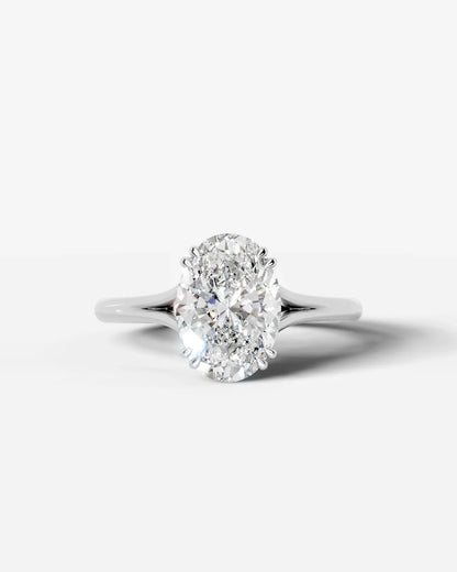 Oval Cut Lab Diamond Engagement Ring with classic eight prong| D VS1