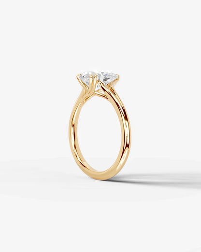 Pear Cut Lab Diamond Engagement Ring with classic eight prong| D VS1