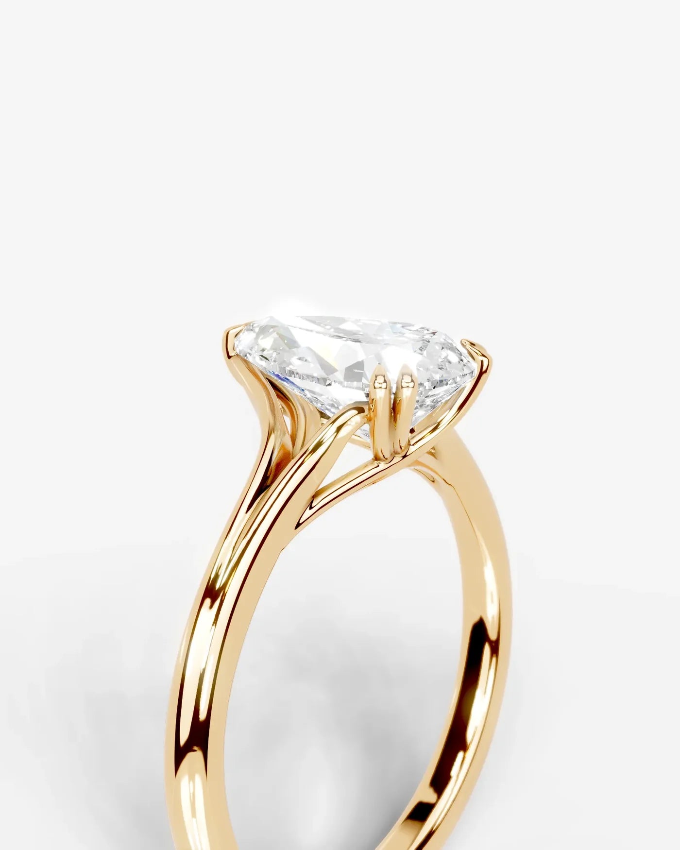 Pear Cut Lab Diamond Engagement Ring with classic eight prong| D VS1