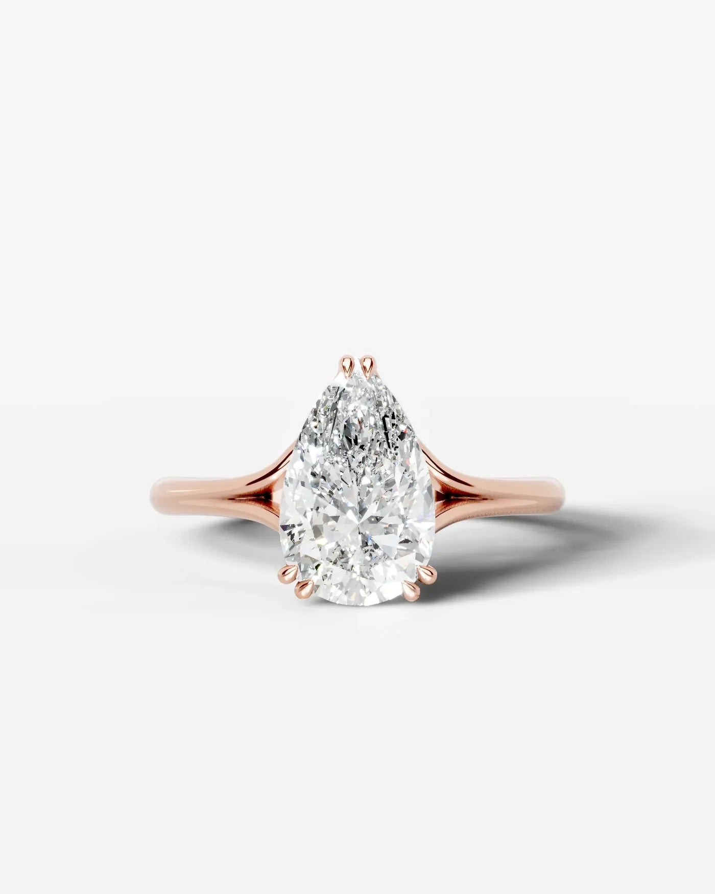 Pear Cut Lab Diamond Engagement Ring with classic eight prong| D VS1