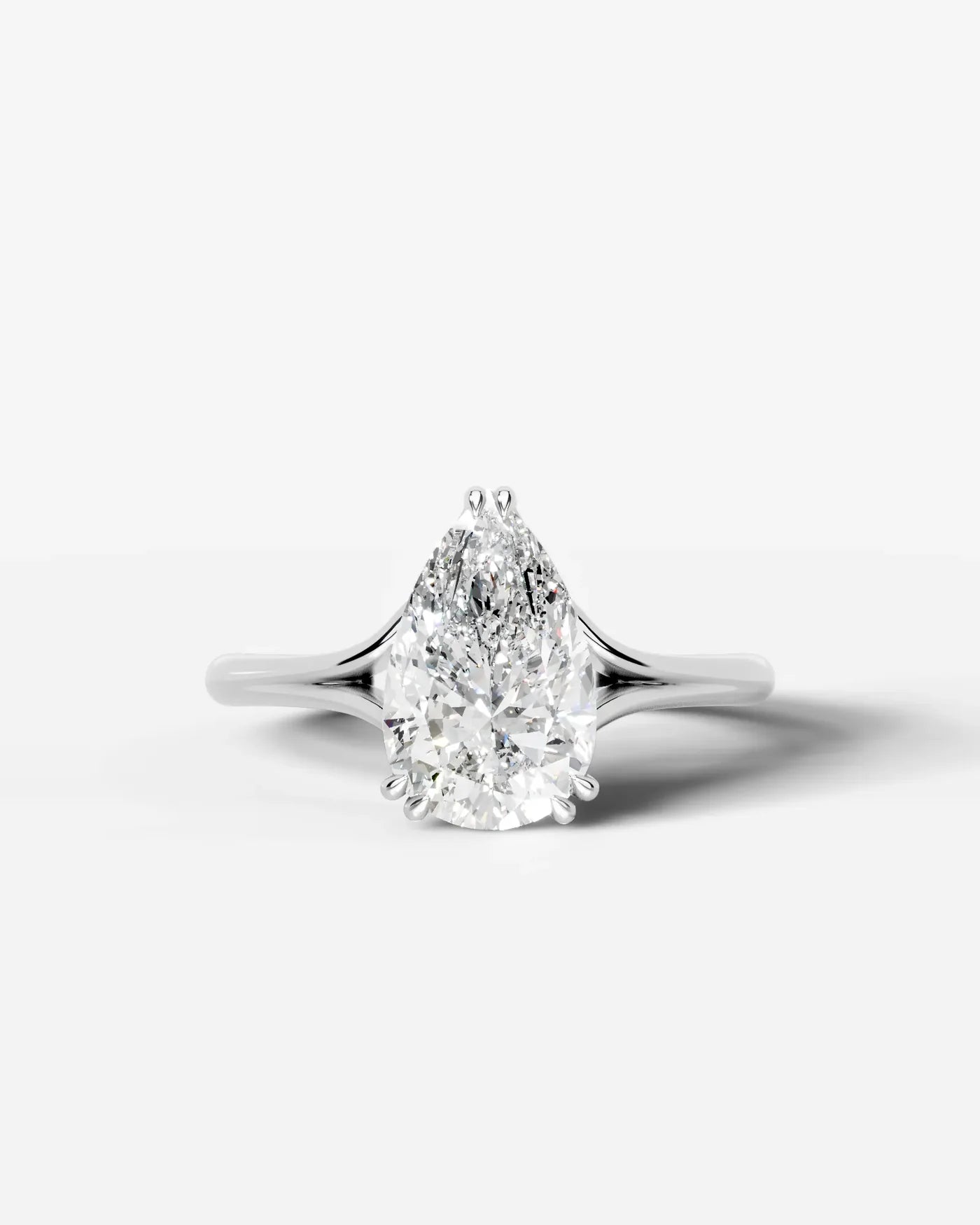 Pear Cut Lab Diamond Engagement Ring with classic eight prong| D VS1