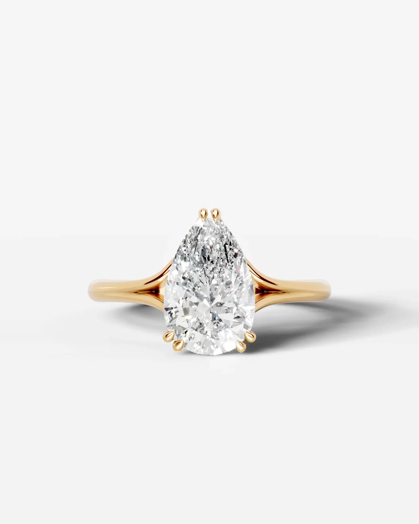 Pear Cut Lab Diamond Engagement Ring with classic eight prong| D VS1