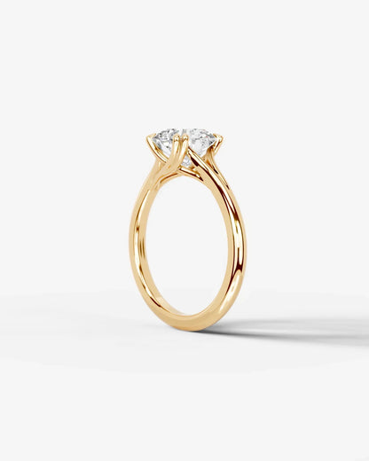 Round Cut Lab Diamond Engagement Ring with classic eight prong| D VS1