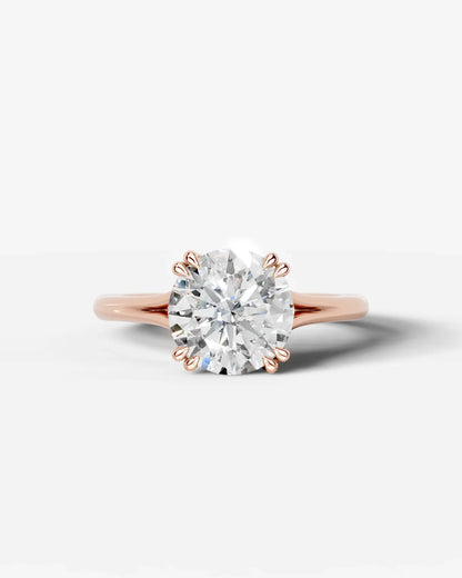 Round Cut Lab Diamond Engagement Ring with classic eight prong| D VS1