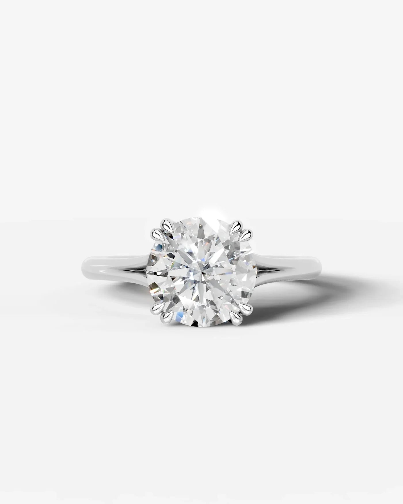 Round Cut Lab Diamond Engagement Ring with classic eight prong| D VS1