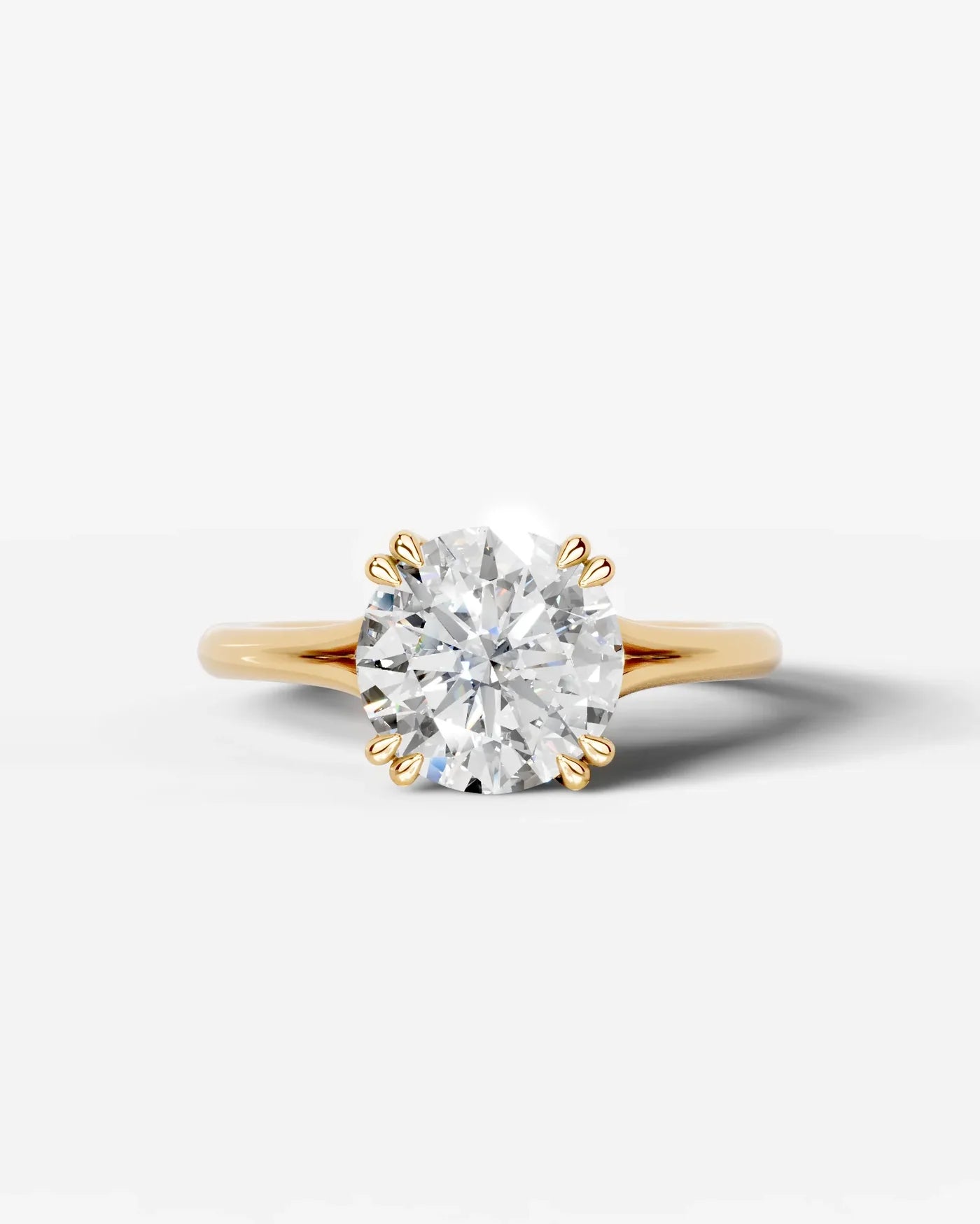Round Cut Lab Diamond Engagement Ring with classic eight prong| D VS1