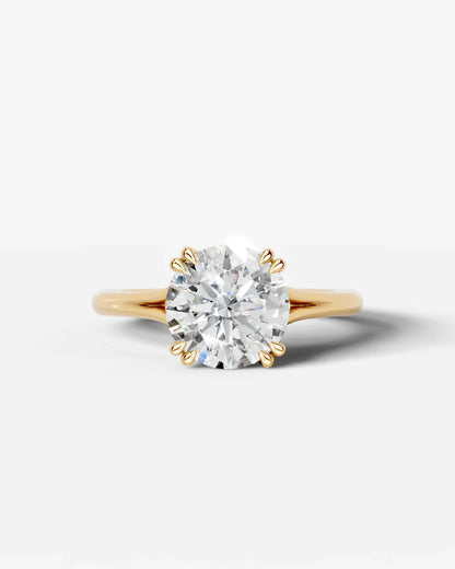 Round Cut Lab Diamond Engagement Ring with classic eight prong| D VS1