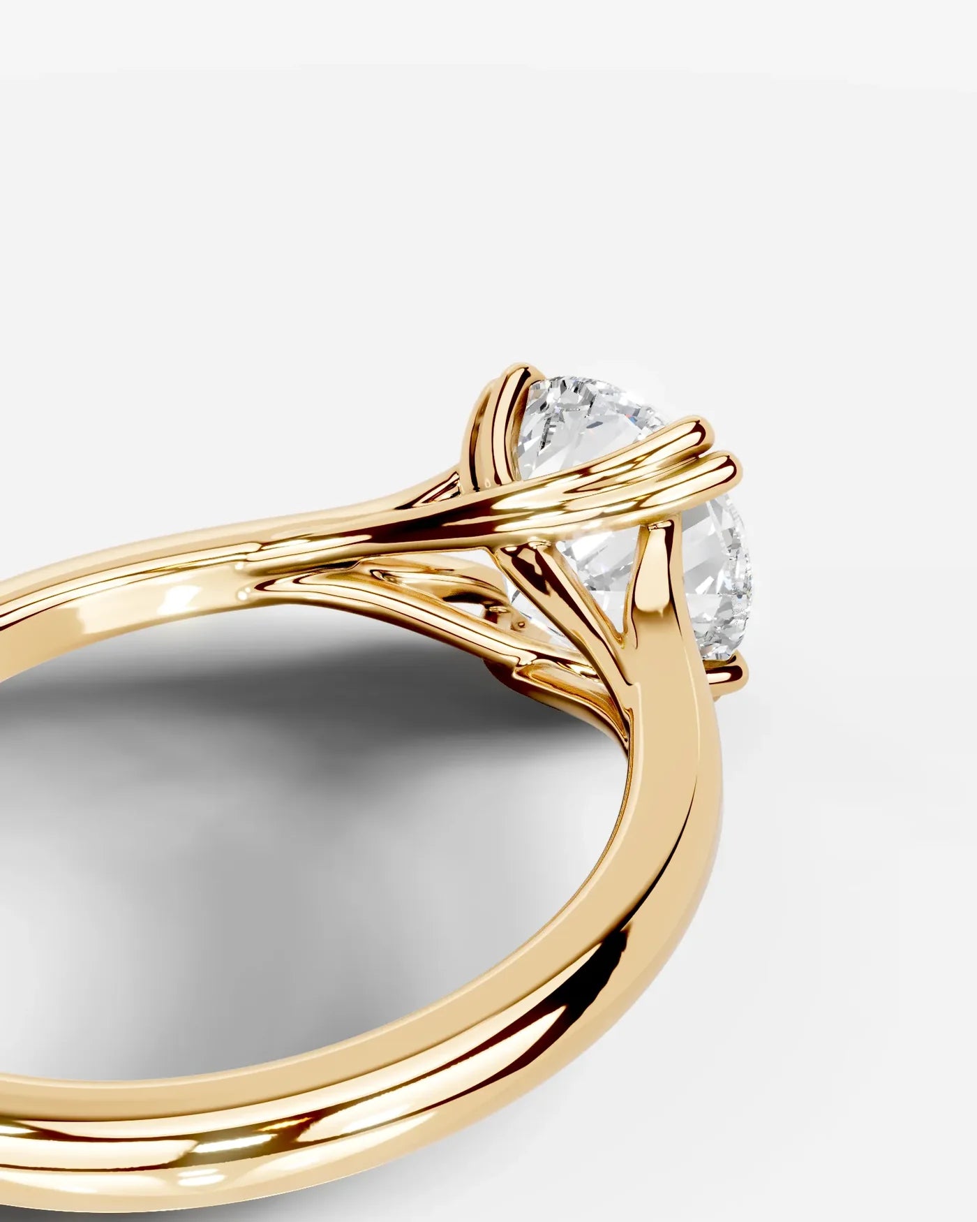 Round Cut Lab Diamond Engagement Ring with classic eight prong| D VS1