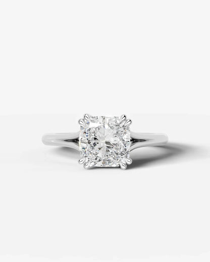 Cushion Cut Lab Diamond Engagement Ring with classic eight prong| D VS1
