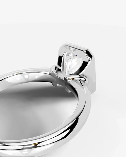 Radiant Cut Bezel Set Lab Grown Diamond Engagement Ring| D VS1