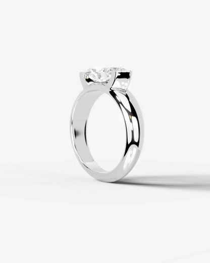 Marquise Cut Bezel Set Lab Grown Diamond Engagement Ring| D VS1