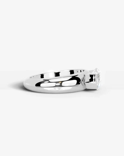 Marquise Cut Bezel Set Lab Grown Diamond Engagement Ring| D VS1