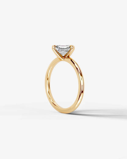 Asscher Cut Lab Diamond Engagement Ring with knife edge setting| D VS1