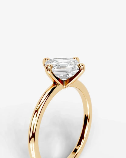 Asscher Cut Lab Diamond Engagement Ring with knife edge setting| D VS1