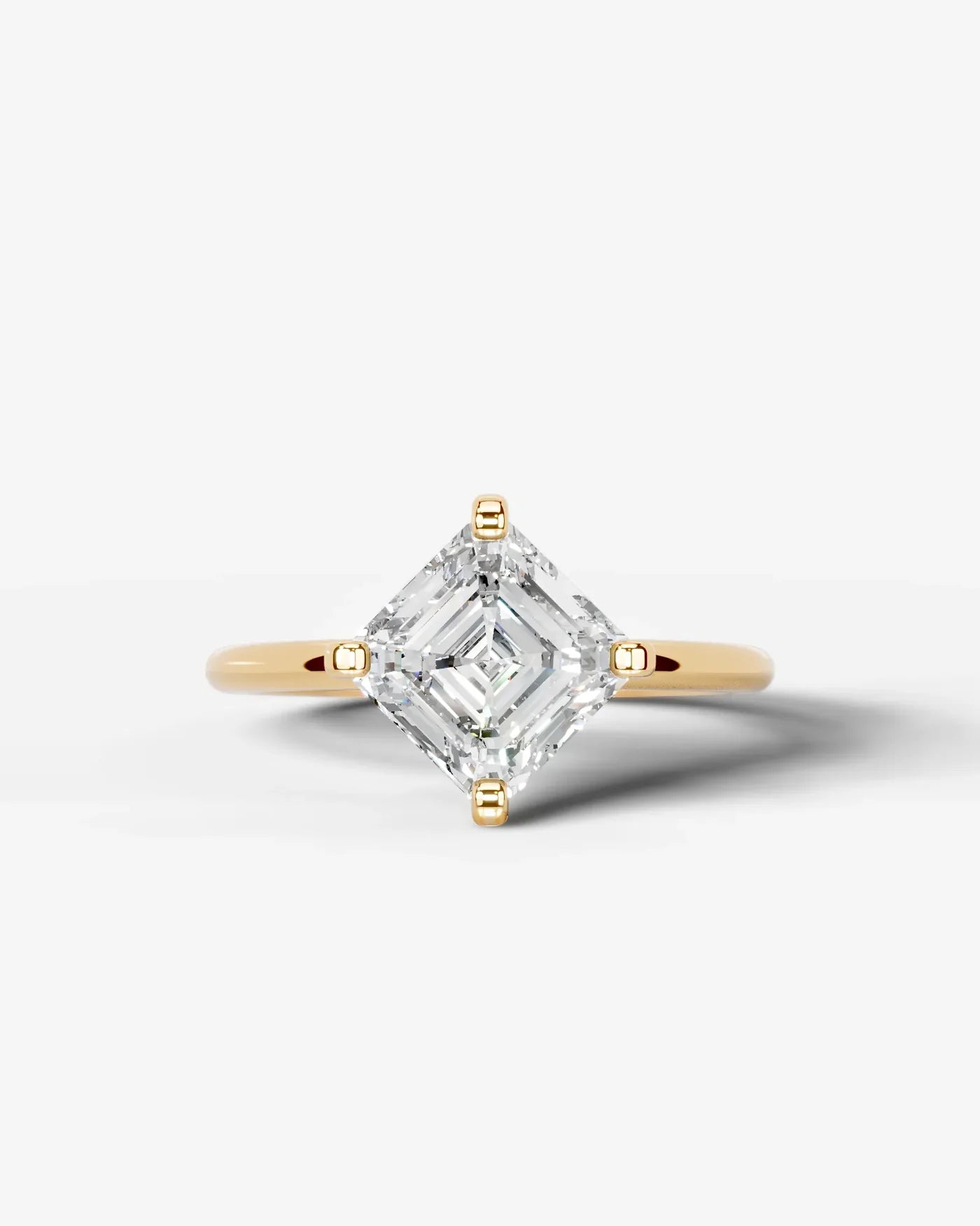 Asscher Cut Lab Diamond Engagement Ring with knife edge setting| D VS1