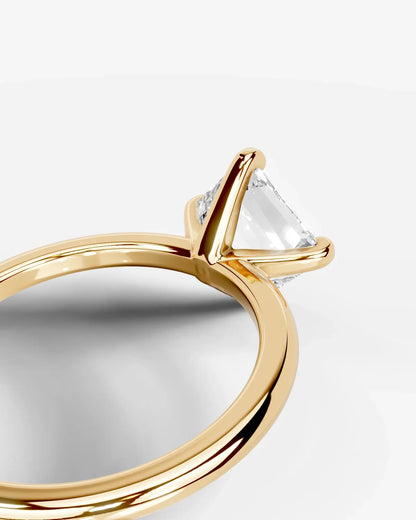Asscher Cut Lab Diamond Engagement Ring with knife edge setting| D VS1