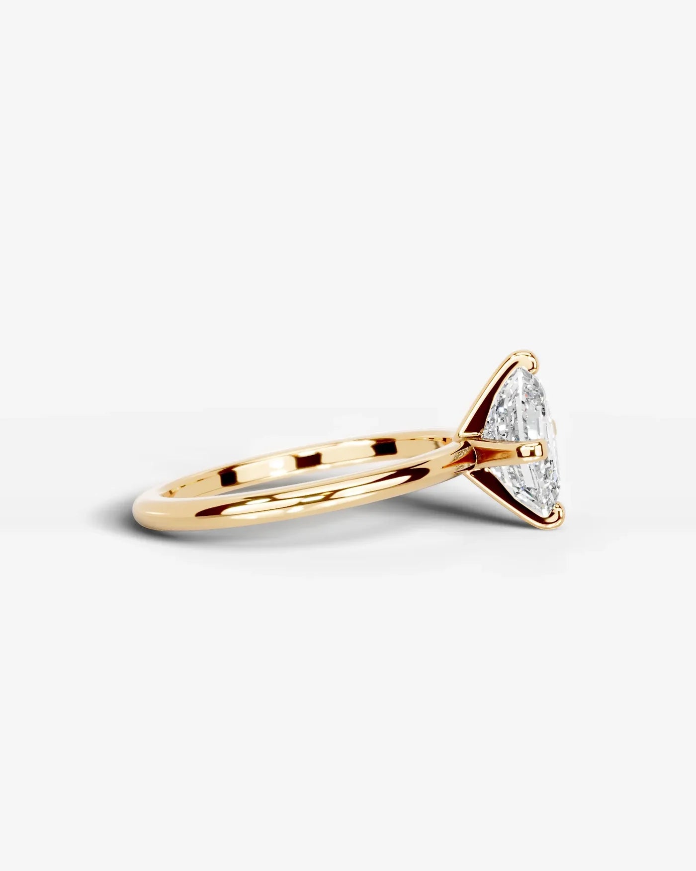 Asscher Cut Lab Diamond Engagement Ring with knife edge setting| D VS1