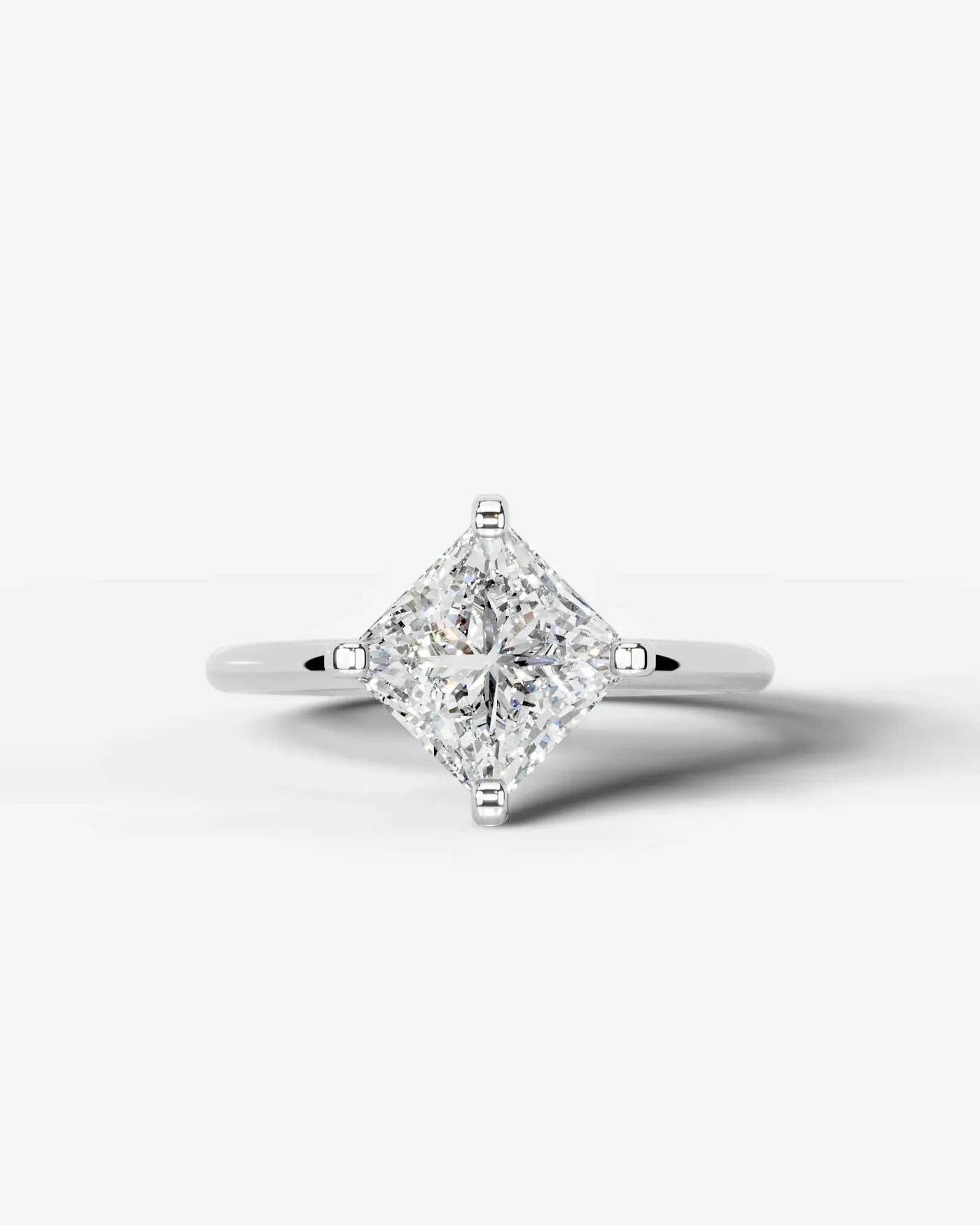 Princess Cut Lab Diamond Engagement Ring with knife edge setting| D VS1