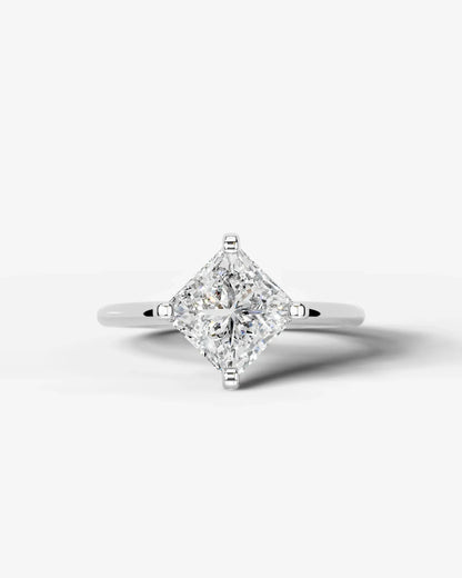 Princess Cut Lab Diamond Engagement Ring with knife edge setting| D VS1