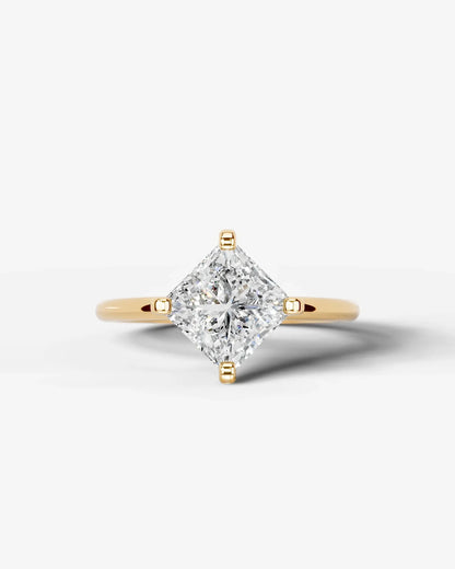Princess Cut Lab Diamond Engagement Ring with knife edge setting| D VS1