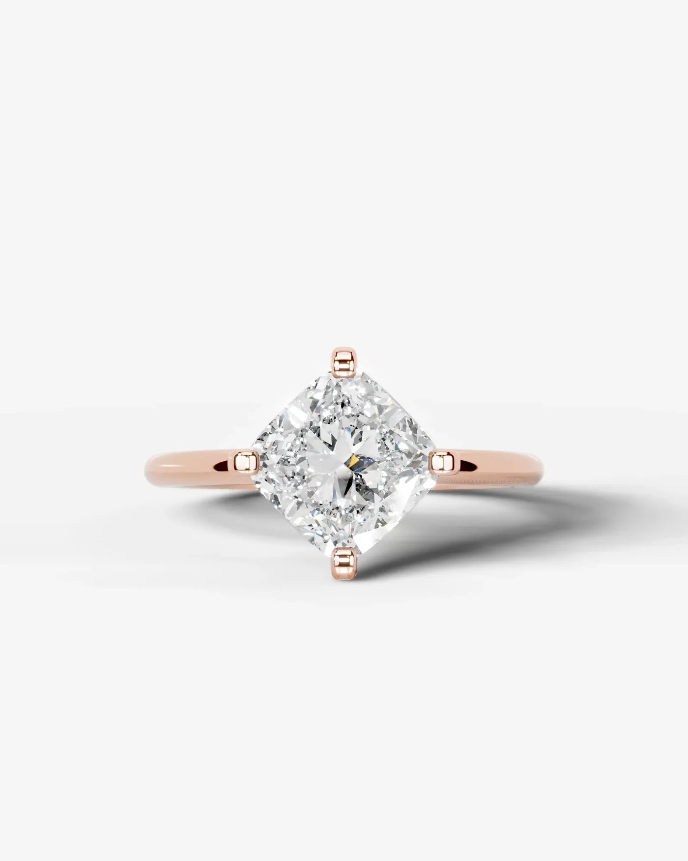 Cushion Cut Lab Diamond Engagement Ring with knife edge setting| D VS1