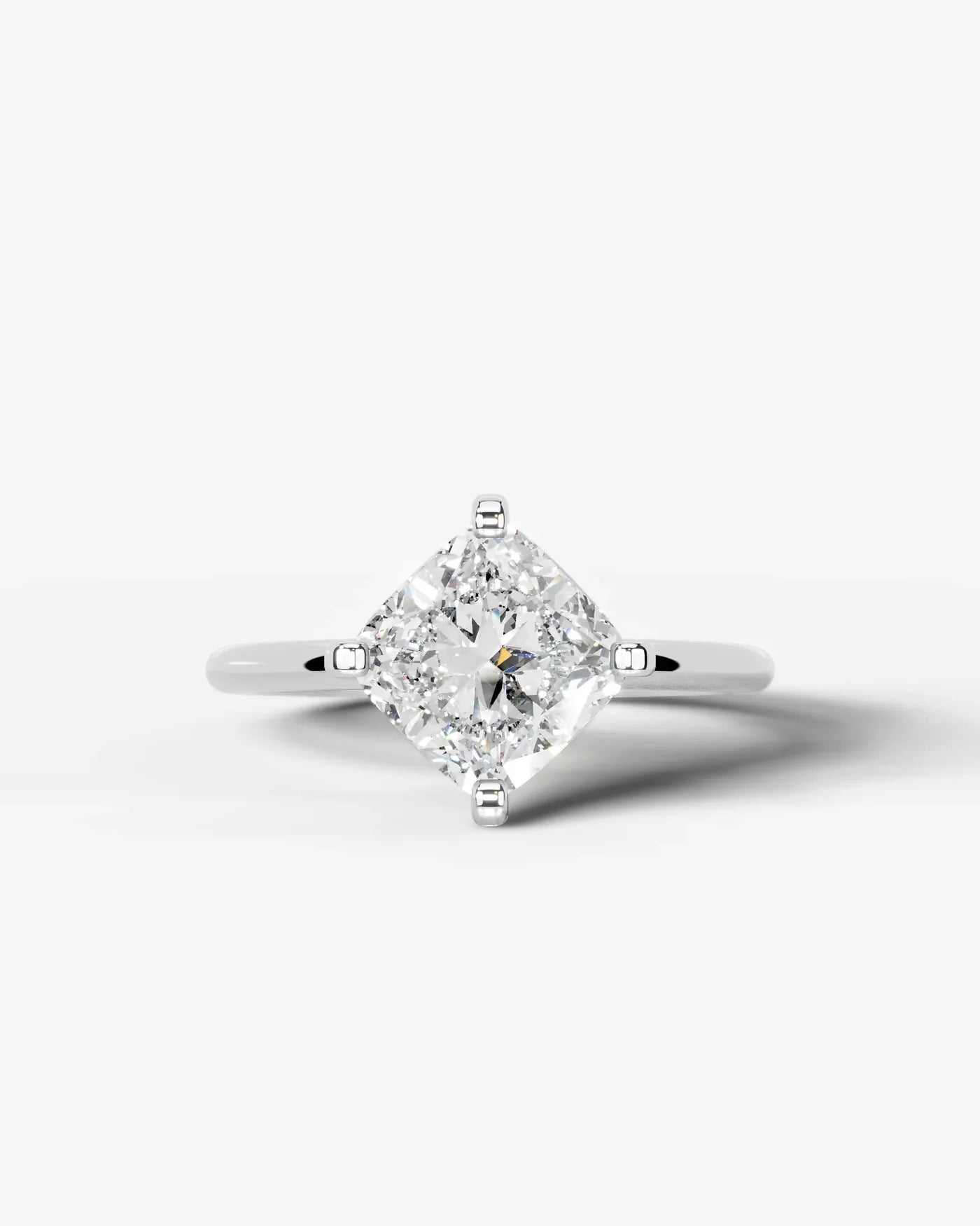 Cushion Cut Lab Diamond Engagement Ring with knife edge setting| D VS1