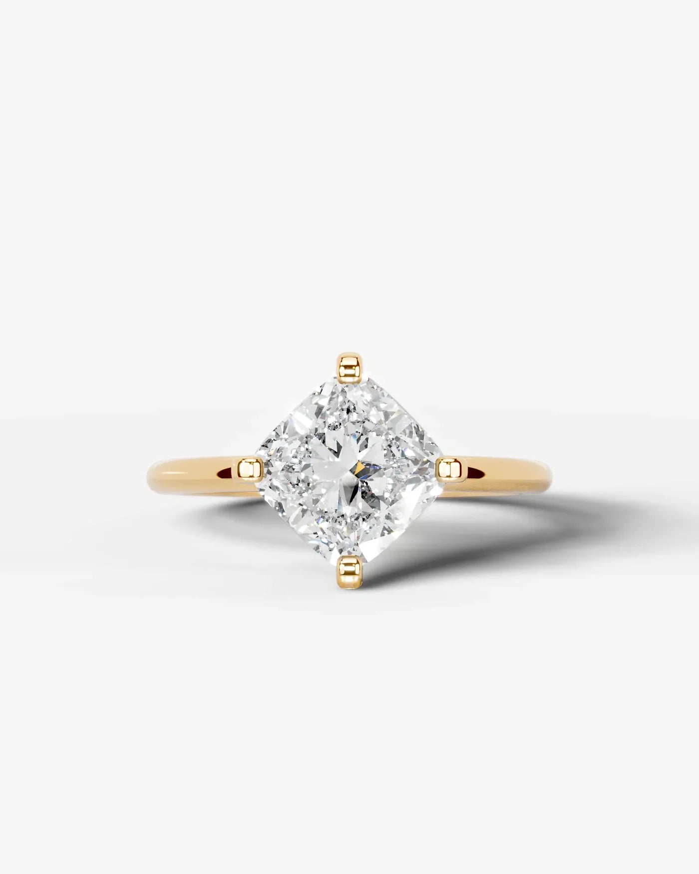 Cushion Cut Lab Diamond Engagement Ring with knife edge setting| D VS1