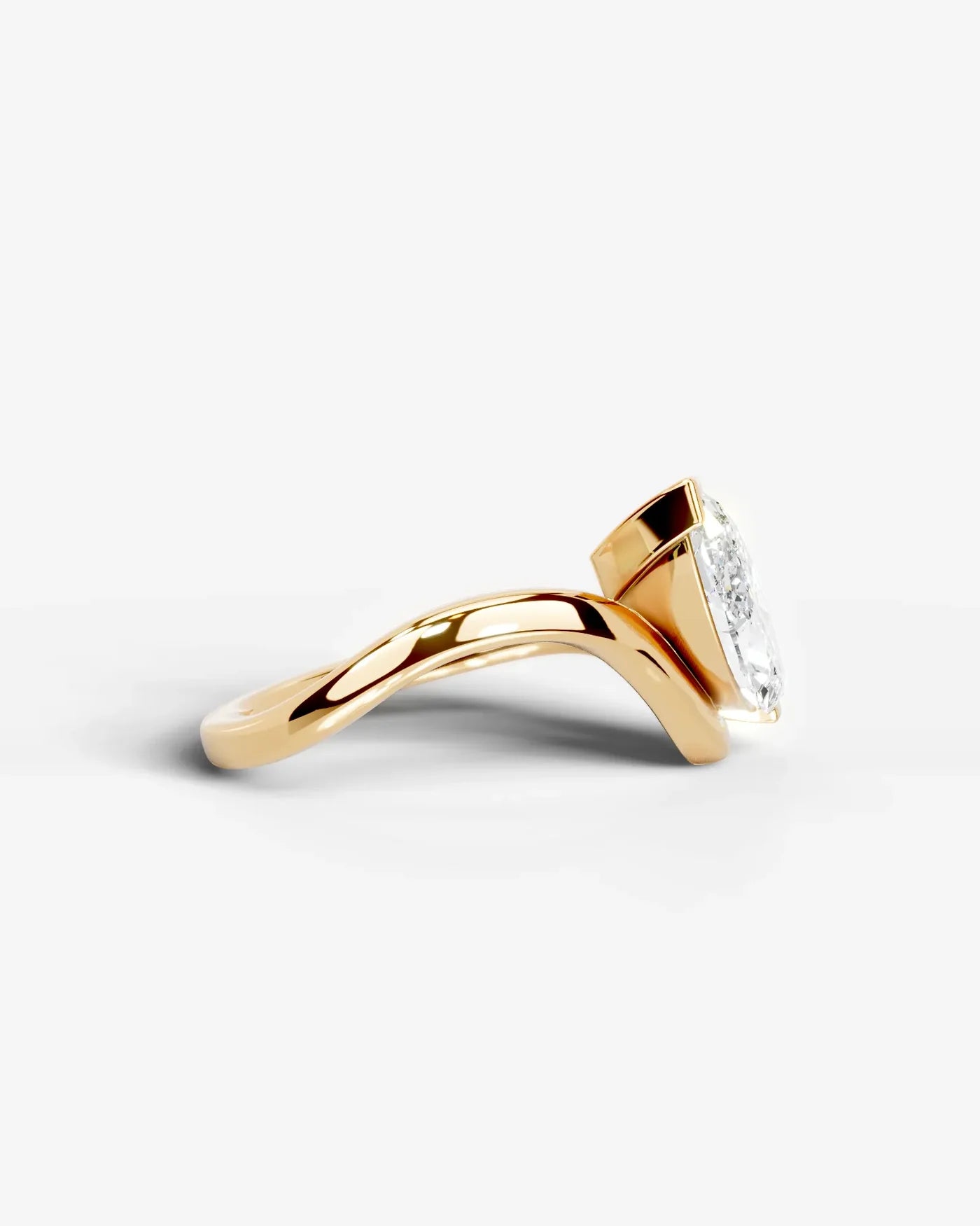 Marquise Cut Lab Diamond bypass solitaire Engagement Ring| D VS1