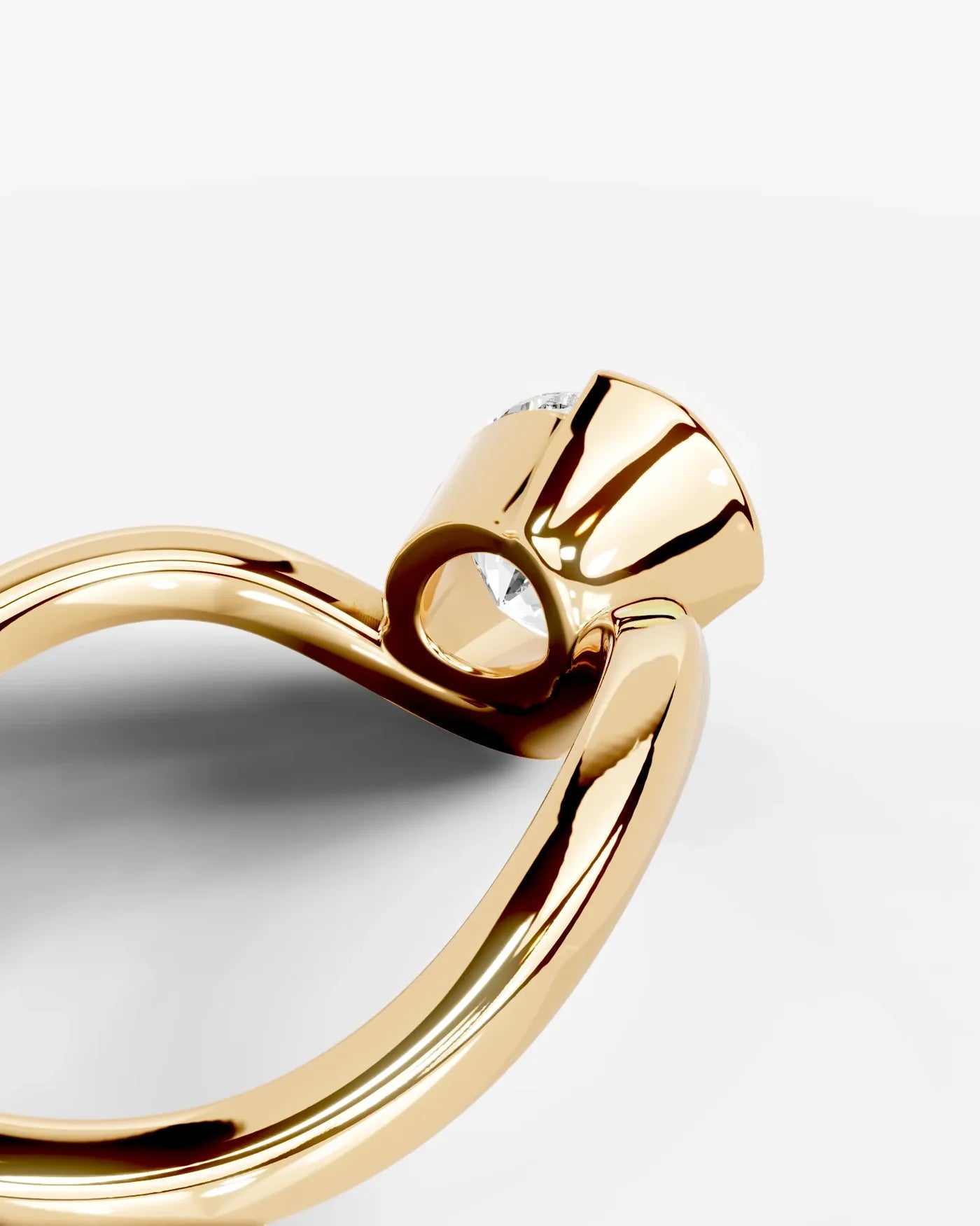 Oval Cut Lab Diamond bypass solitaire Engagement Ring| D VS1