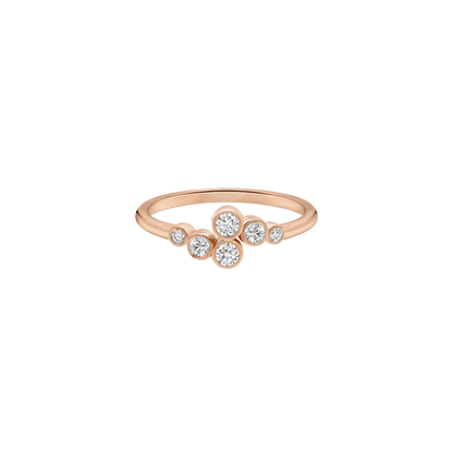 BEZEL SET 6 ROUND LAB DIAMOND CURVED WEDDING BAND