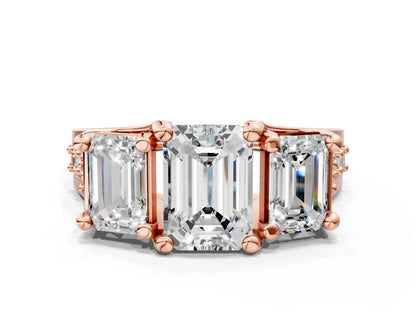 EMERALD 3 STONE RING - M&D Signature Jewels