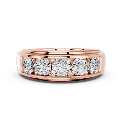 5 STONE ROUND MENS RING
