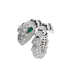 SERPENT EMERALD PAVE LAB DIAMOND RING
