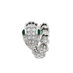 SERPENT EMERALD PAVE LAB DIAMOND RING