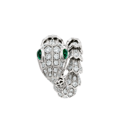 SERPENT EMERALD PAVE LAB DIAMOND RING - M&D Signature Jewels