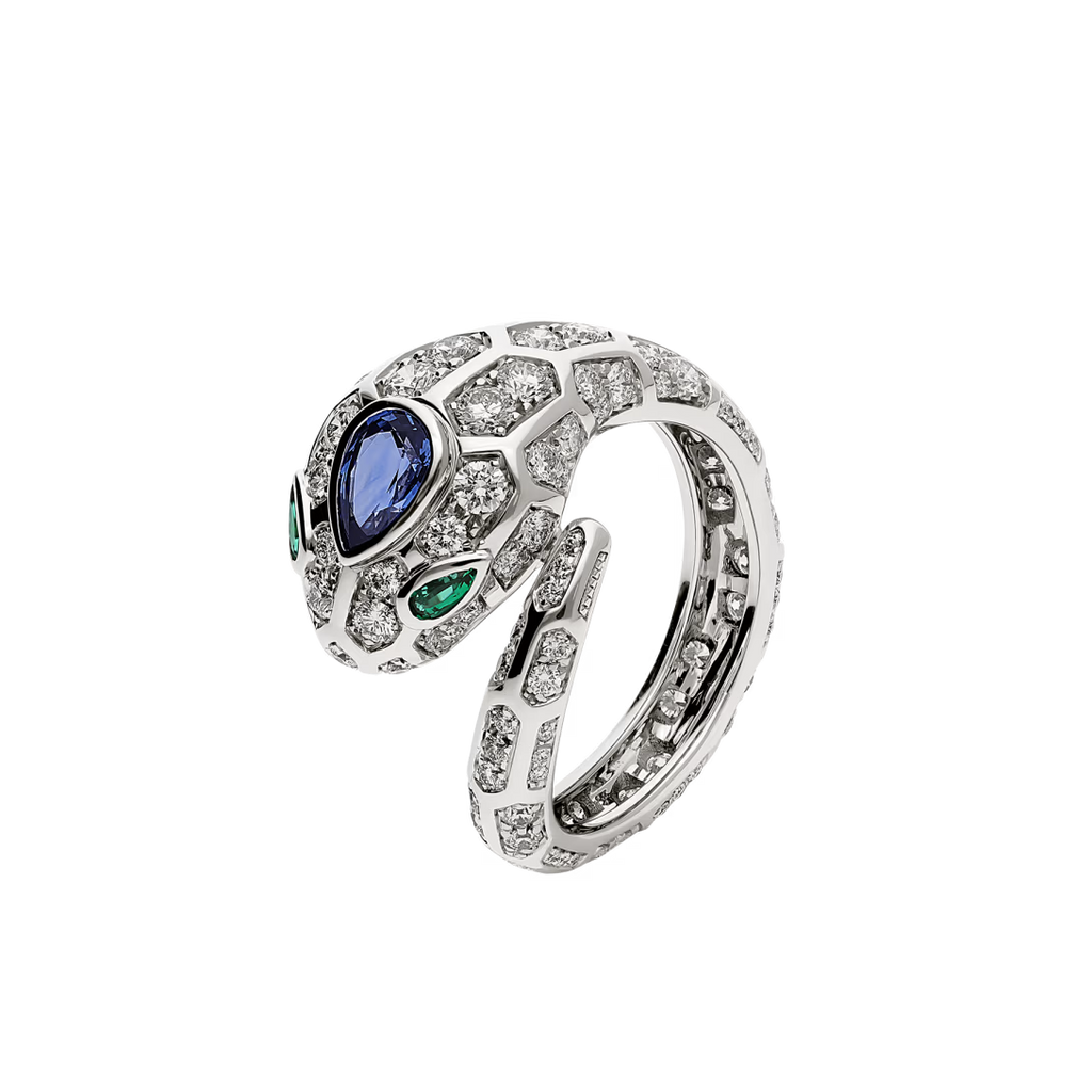 SERPENT SAPPHIRE PAVE LAB DIAMOND RING
