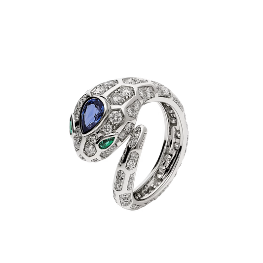 SERPENT SAPPHIRE PAVE LAB DIAMOND RING