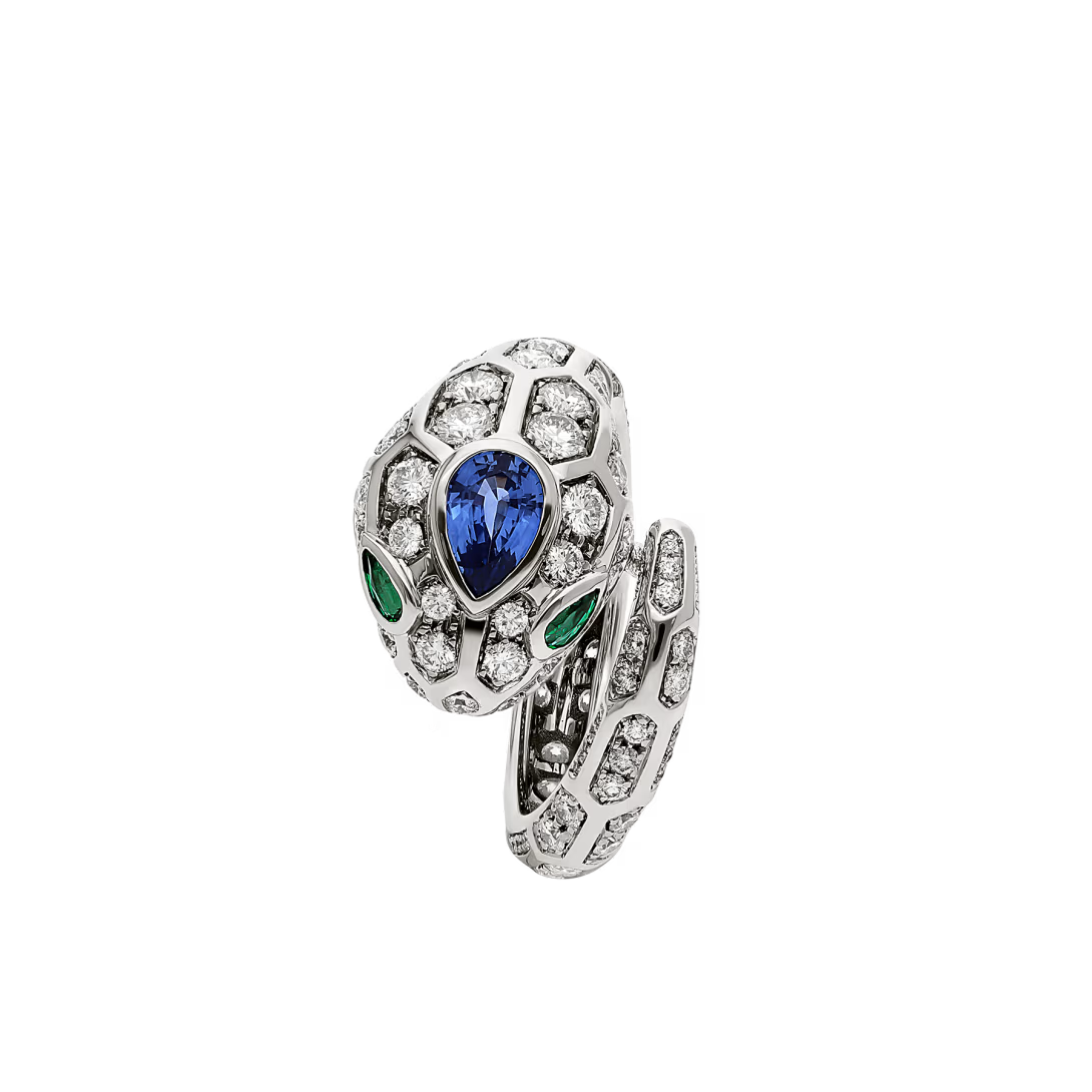 SERPENT SAPPHIRE PAVE LAB DIAMOND RING