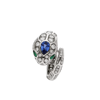 SERPENT SAPPHIRE PAVE LAB DIAMOND RING - M&D Signature Jewels