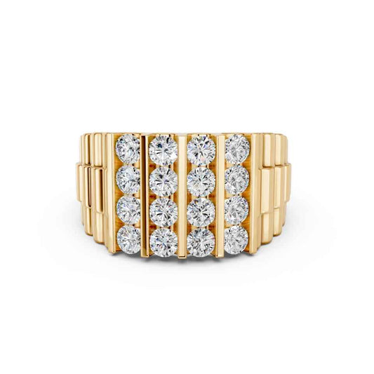 ROUND 4 ROW CHANNEL MENS RING