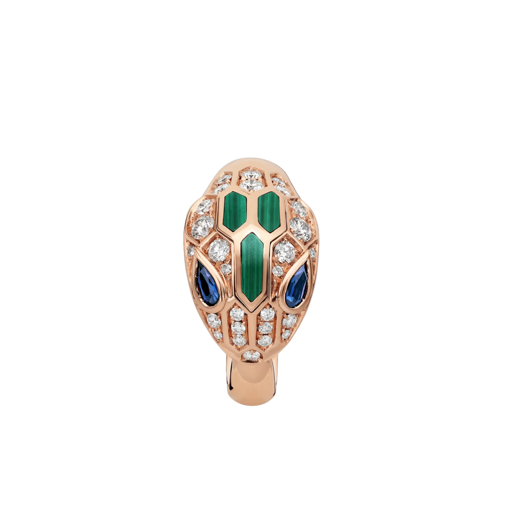 SERPENT EMERALD SAPPHIRE PAVE LAB DIAMOND RING