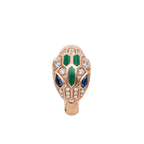 SERPENT EMERALD SAPPHIRE PAVE LAB DIAMOND RING