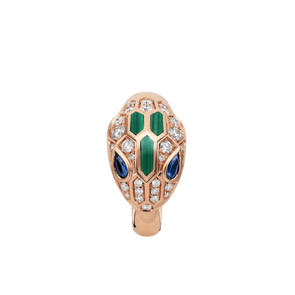 SERPENT EMERALD SAPPHIRE PAVE LAB DIAMOND RING - M&D Signature Jewels