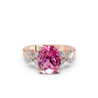 OVAL PINK HALO RING