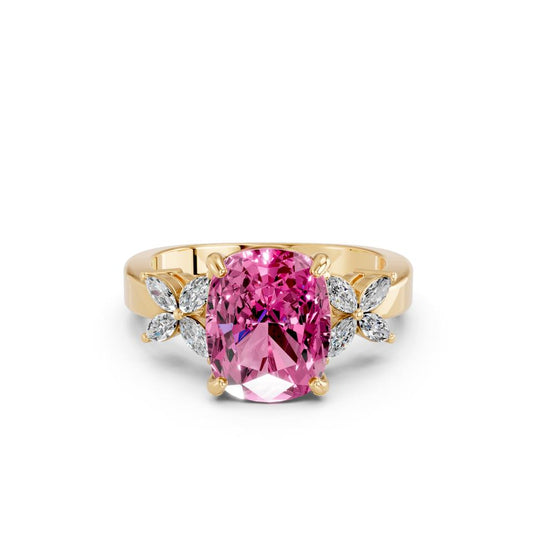 OVAL PINK HALO RING