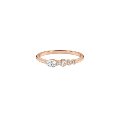 MARQUISE & ROUND BEZEL SET CURVED LAB DIAMOND WEDDING BAND