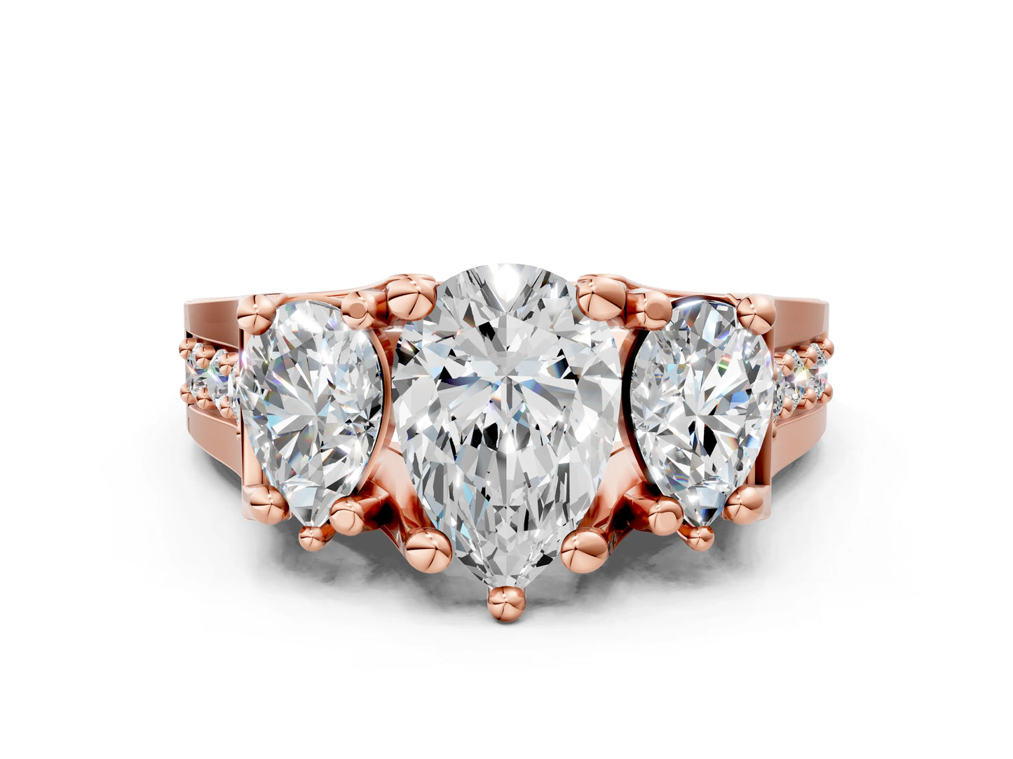 PEAR 3 STONE RING - M&D Signature Jewels